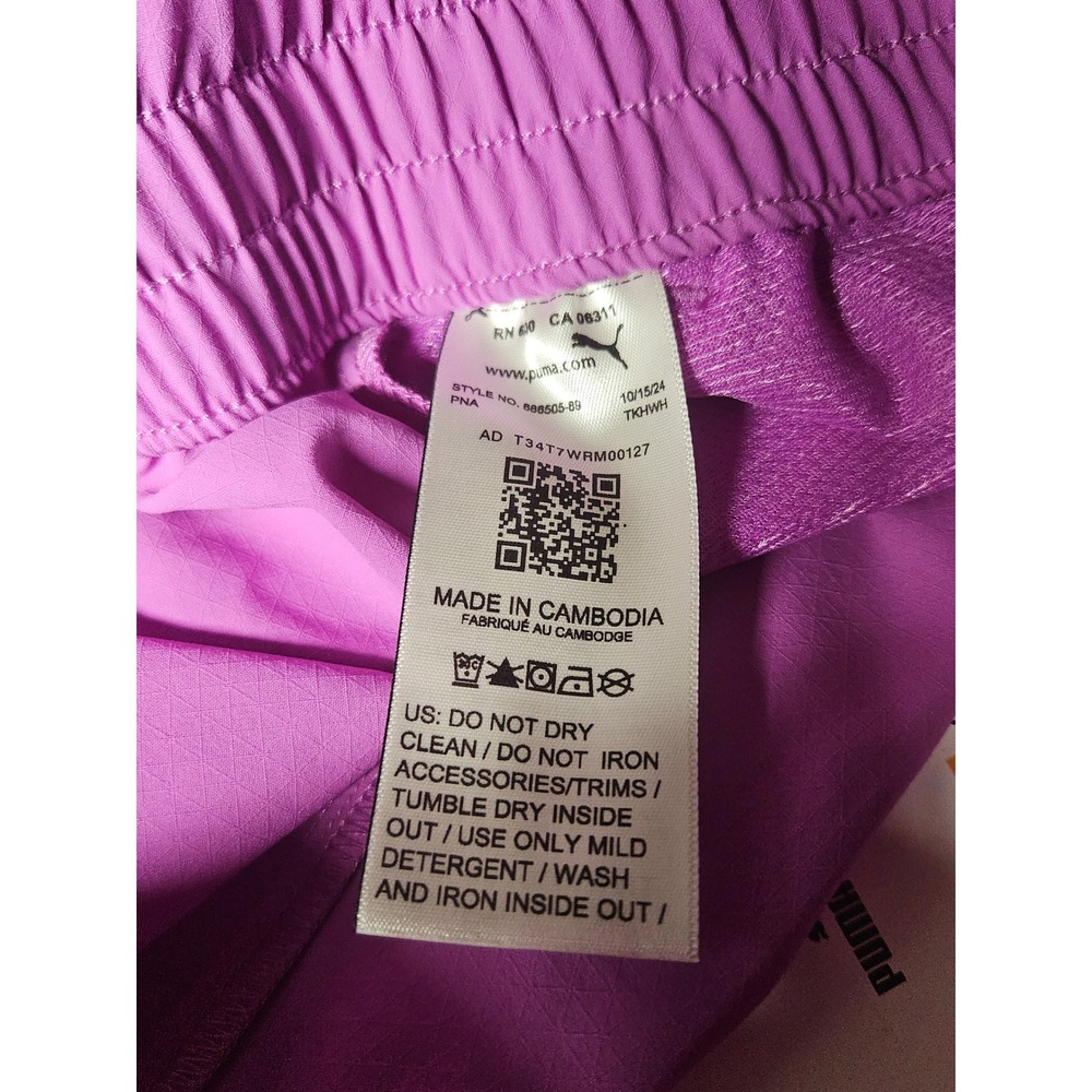 Puma ESS Ripstop Straight Pants Wild Berry Pink Snap Button Hem Womens Small NEW - Picture 9 of 13